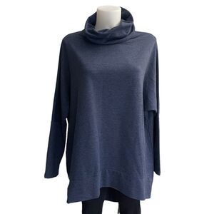 SOFT SURROUNDINGS INDIGO‎ OVERSIZED TURTLE NECK TUNIC SWEATER SZ SMALL/medium